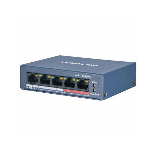 Hikvision 4 Portu Nepārvaldāmais PoE Komutators DS-3E0105P-E