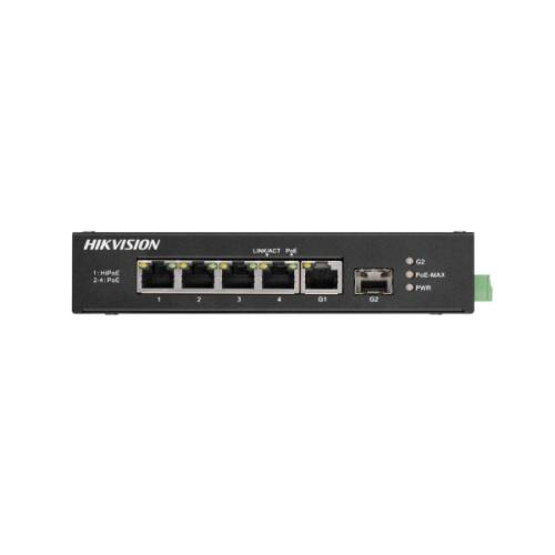 Hikvision 4 Portu Nepārvaldāmais PoE Komutators DS-3T0306HP-E/HS