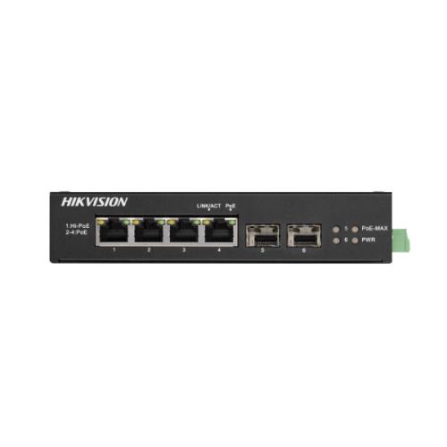 Hikvision 4 Portu Nepārvaldāmais PoE Komutators DS-3T0506HP-E/HS
